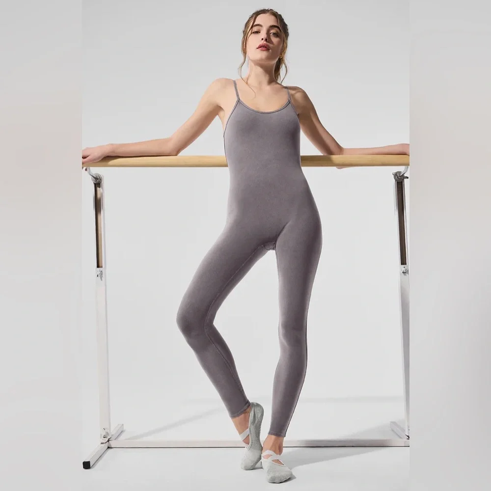 ALO YOGA | ✨NEW✨ Washed Alosoft One And Done Onesie in Cool Grey Wash